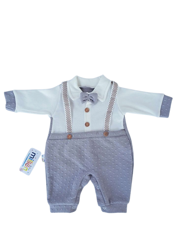 Million Babies enterizo tirantes corbatín - Talla 3 meses
