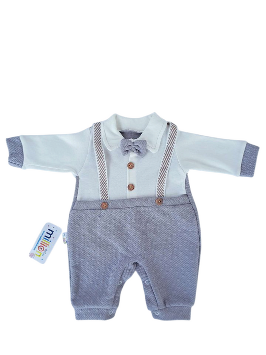 Million Babies enterizo tirantes corbatín - Talla 3 meses
