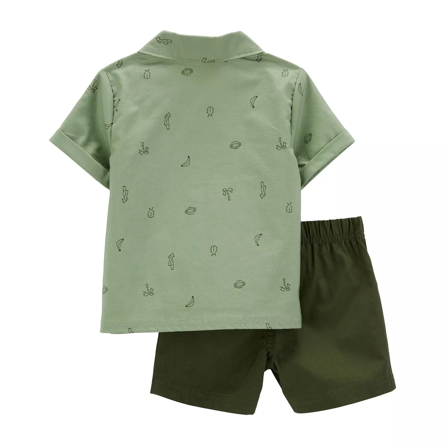 Carter's Set 3 piezas bermuda, camisa y mameluco - Talla 12m