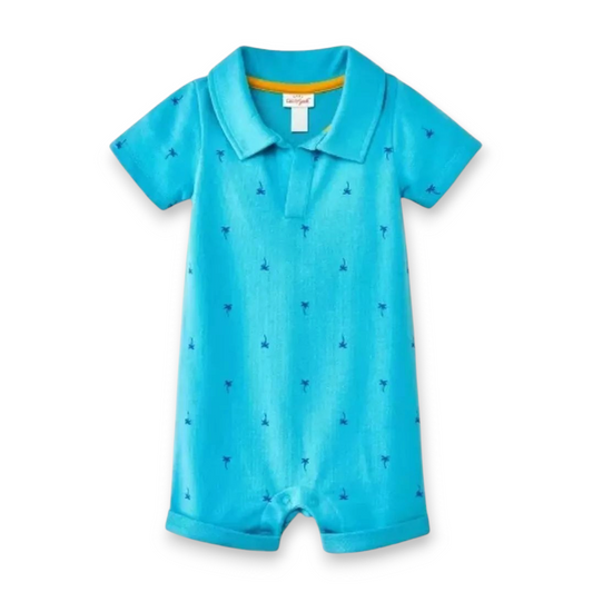 Cat & Jack romper verde palmeras - Talla 3a6m