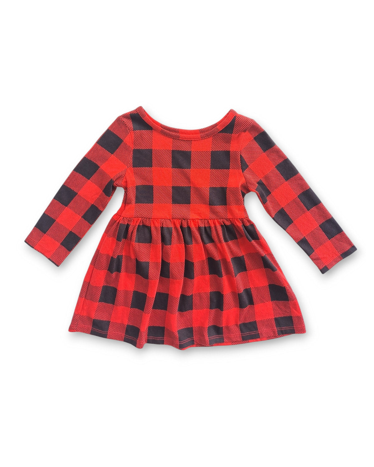 Cat & Jack vestido rojo negro manga larga con calzón - Talla 18 meses
