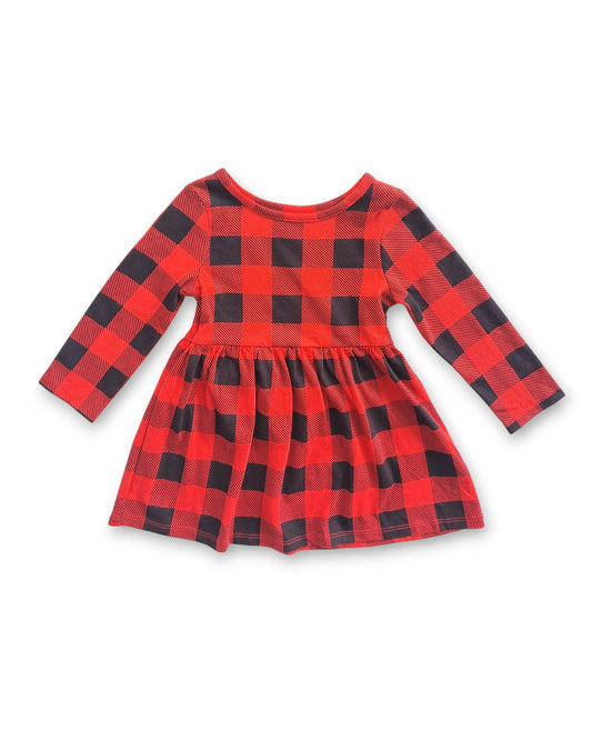 Cat & Jack vestido rojo negro manga larga con calzón - Talla 18 meses