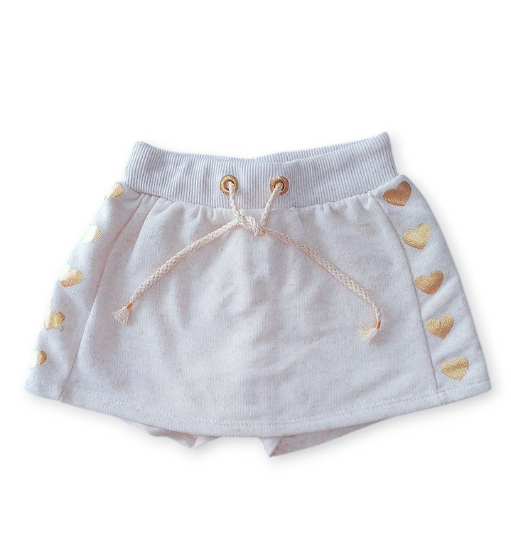 Infanti short/falda beige corazones - Talla 2T - 14