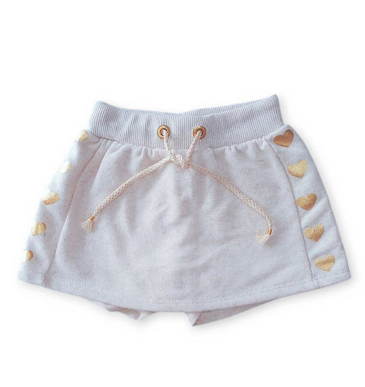 Infanti short/falda beige corazones - Talla 2T - 14