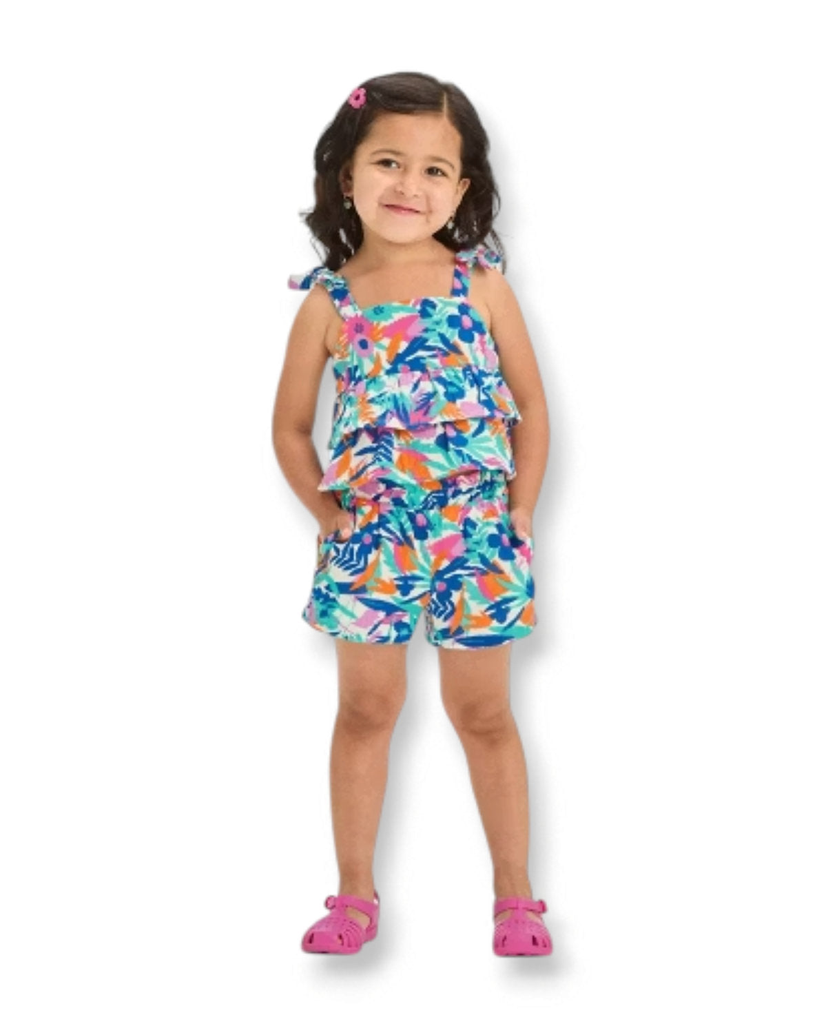 Cat & Jack conjunto 2 piezas short blusa floreado - Talla 12 meses