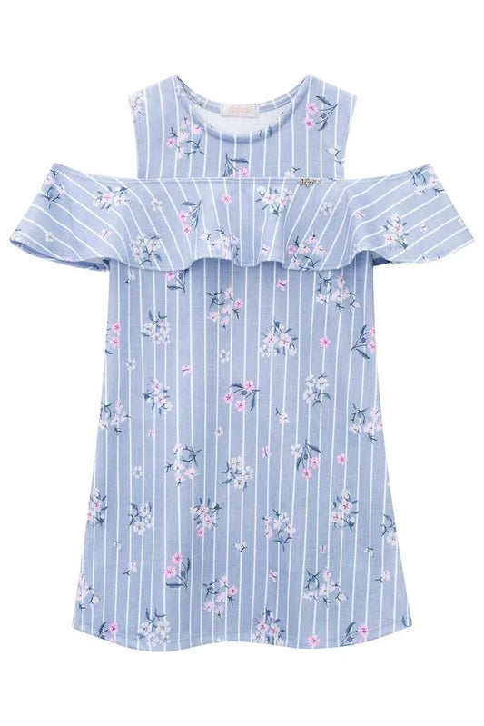 Infanti vestido flores rayas - Talla 2T 4T