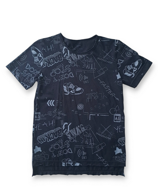 Jhonnie Fox camiseta negra estampada niño - Talla 6