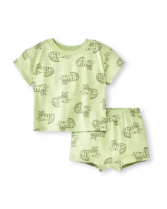Cat & Jack conjunto 2 piezas verde tigre - Talla 12 meses