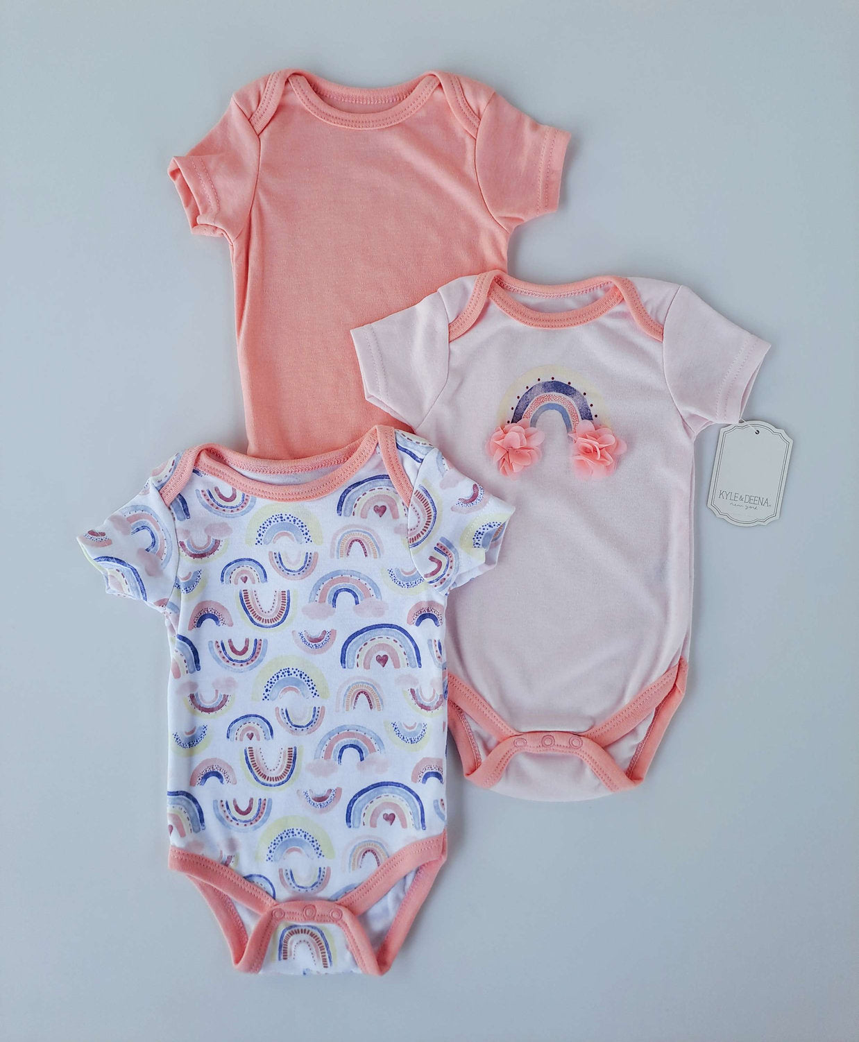 Kyle & Deena set 3 mamelucos arcoiris - Talla 3a6 meses