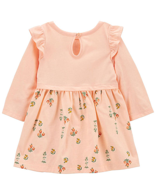 Carters vestido capas rosa flores  - Talla 6m 9m