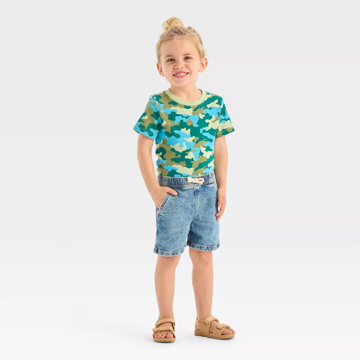 Cat & Jack short mezclilla medium wash - Talla 12m 4T
