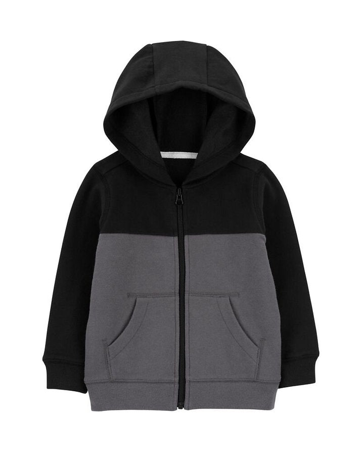 Carters hoodie con gorro zipper gris negro - Talla 3T