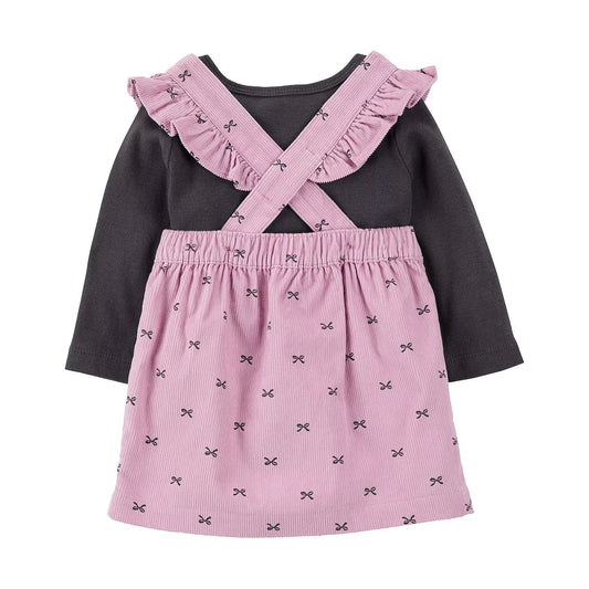 Carter's overall rosa top y medias - Talla 6m