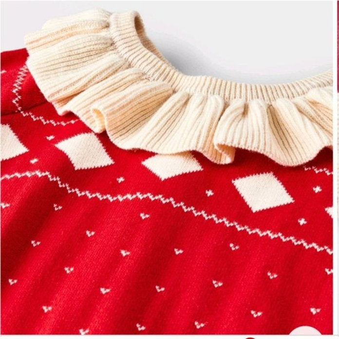 Cat & Jack mameluco manga larga rojo navidad - Talla 18 meses