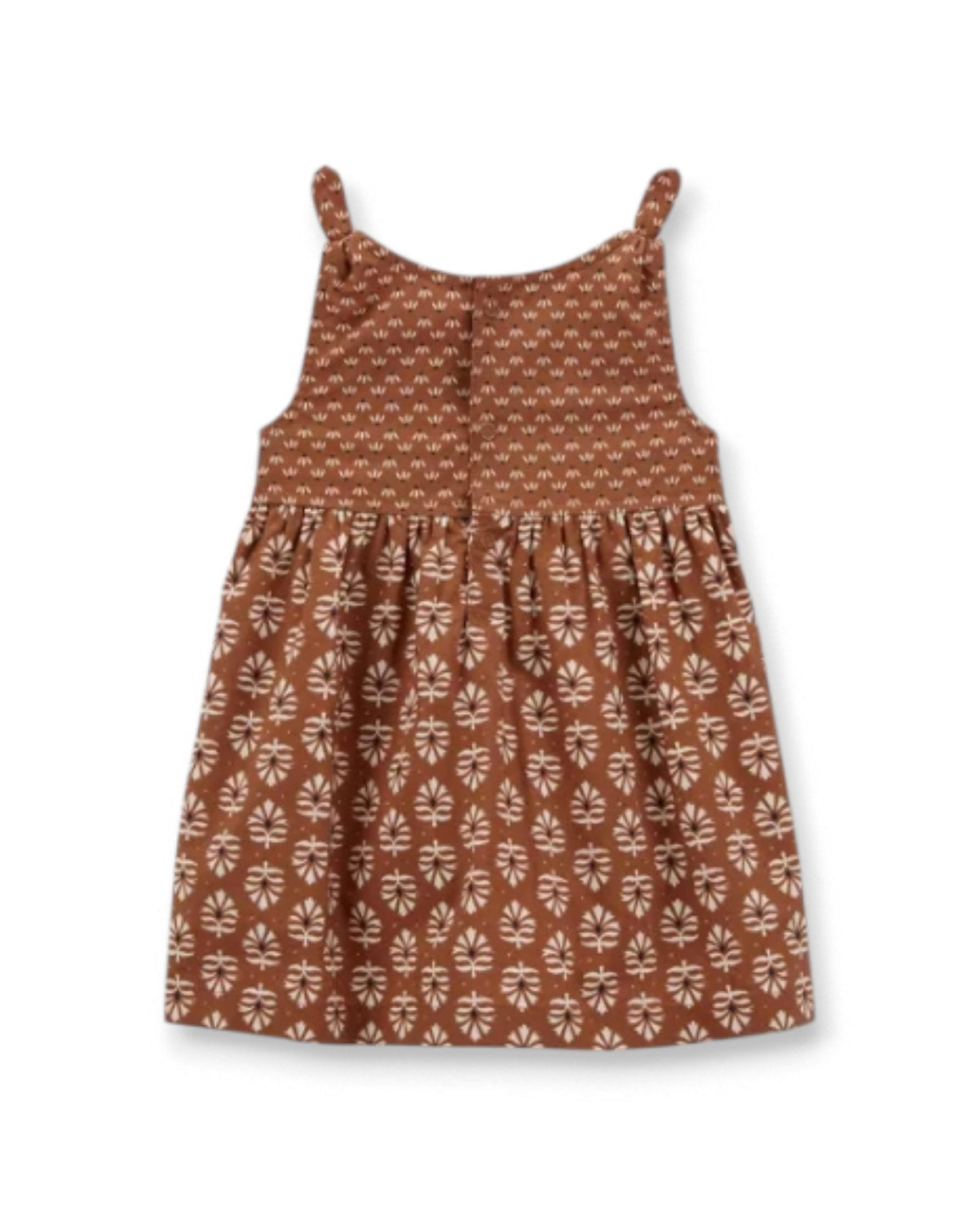 Carter's Set 3 piezas café floreado vestido calzón sombrero - Talla RN - 18m
