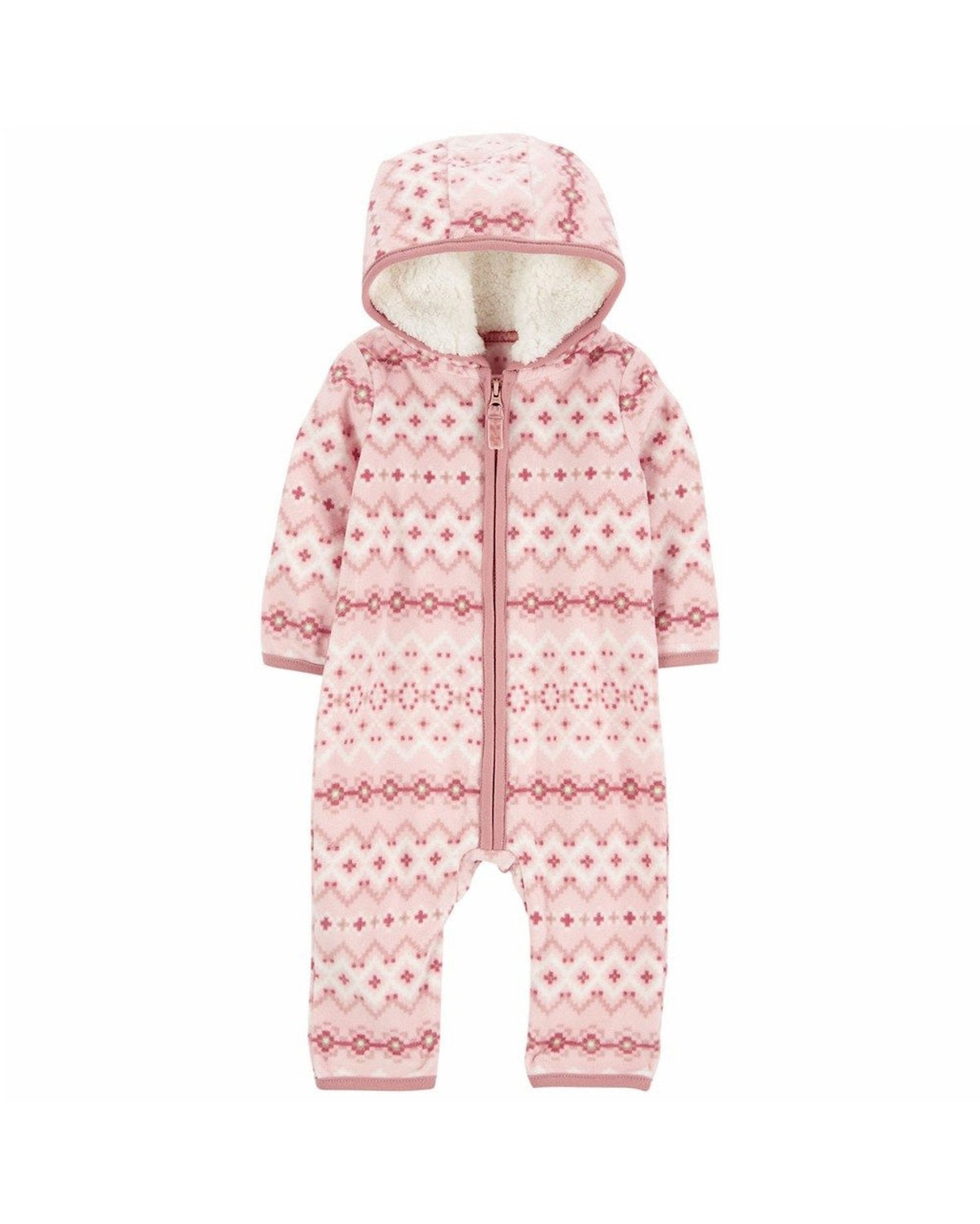 Carter's jumpsuit rosa tela polar con capucha - Talla 24 meses
