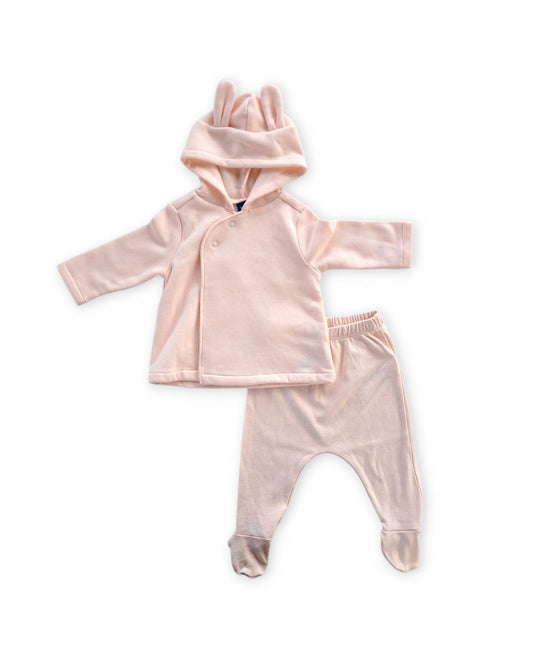 Old Navy conjunto rosa kimono con capucha orejas - Talla 3a6 meses