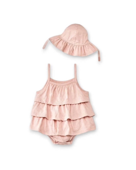 Grayson Mini romper y sombrero rosa - Talla 12 meses
