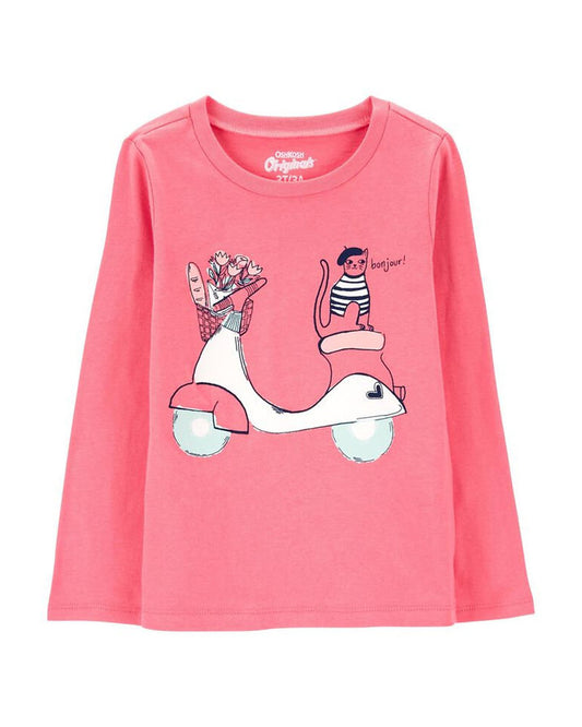 Oshkosh sueter rosa manga larga scooter - Talla 3T