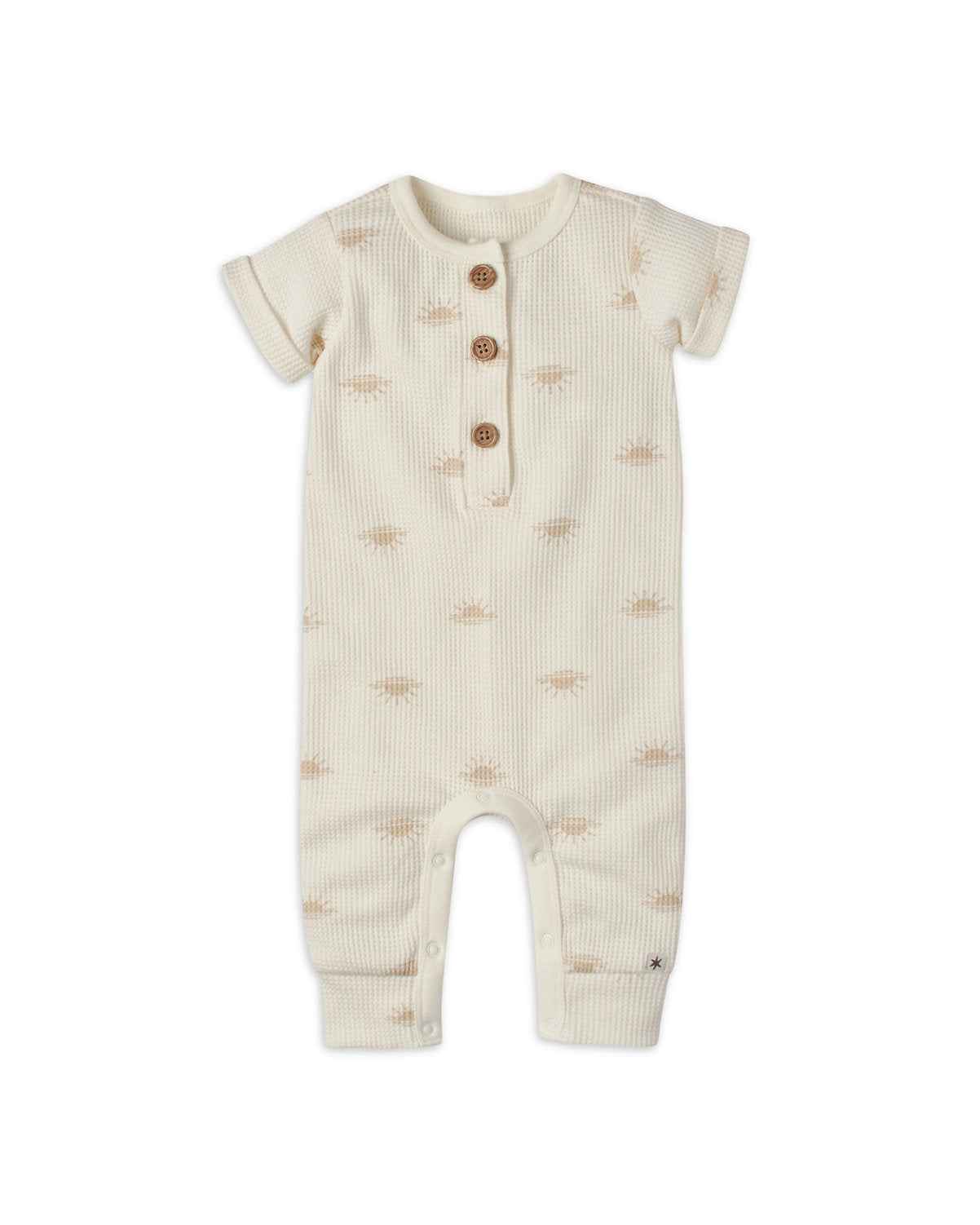 Gerber romper beige botones manga corta unisex - Talla 18 meses