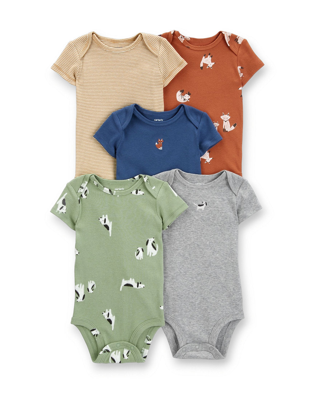 Carter's Set 5 mamelucos perrito zorrito - Talla 3m 24m