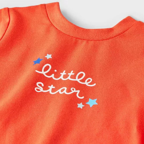 Cat & Jack conjunto short estrellas camiseta naranja - Talla 3a6m 18m