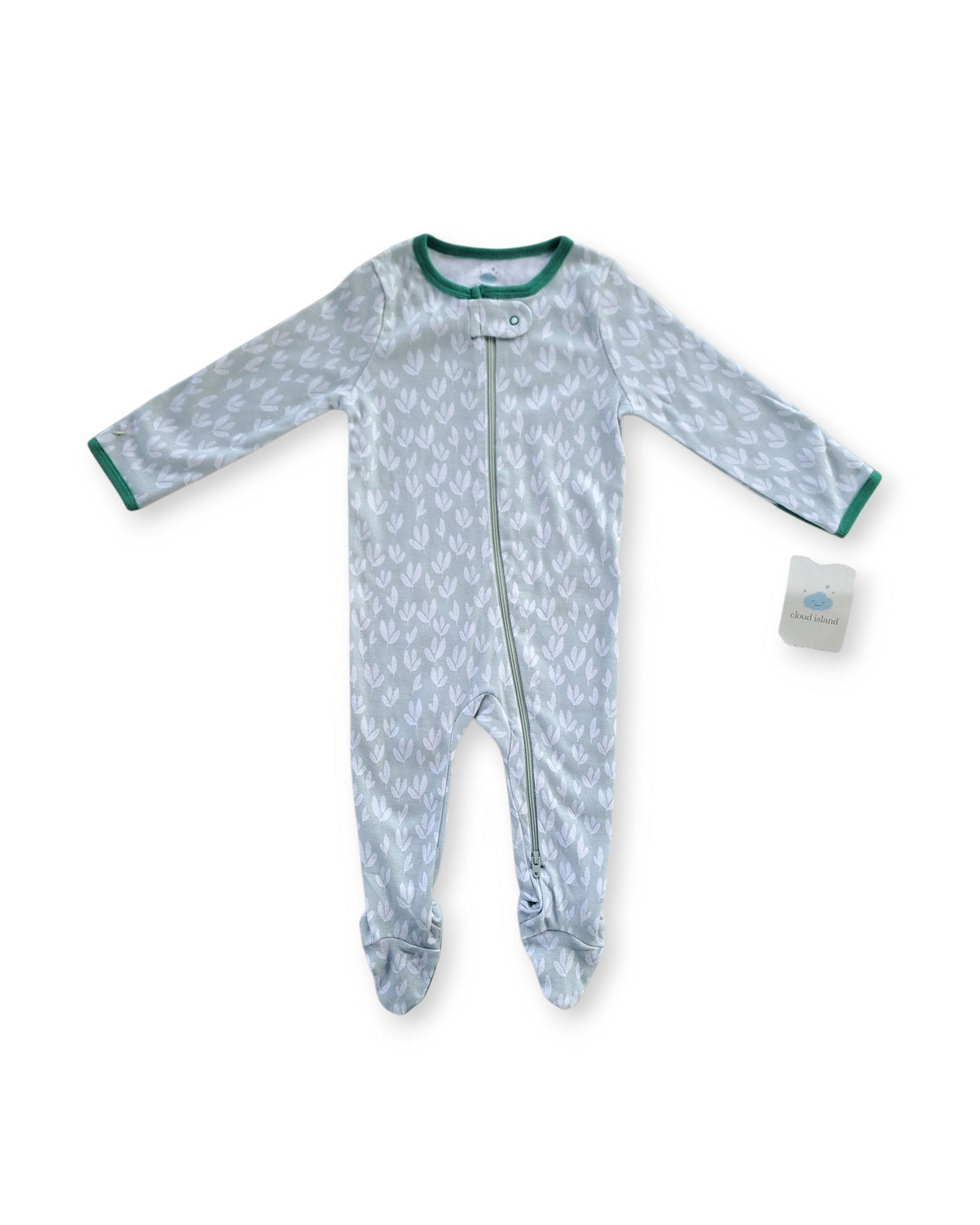 Cloud Island pijama pie cerrado verde - Talla 6a9 meses