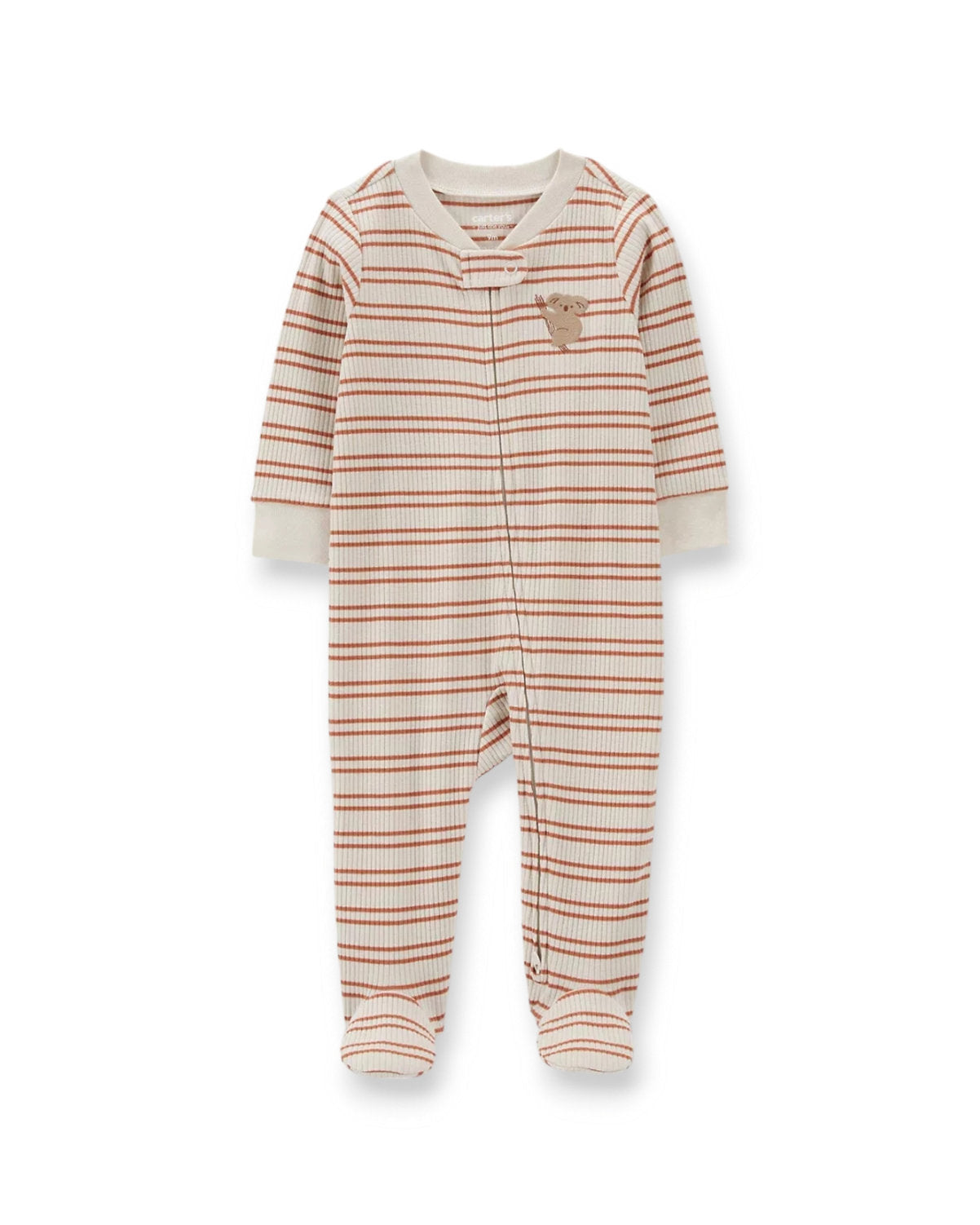 Carter's pijama pie cerrado doble zipper koala rayas - Talla 9 meses