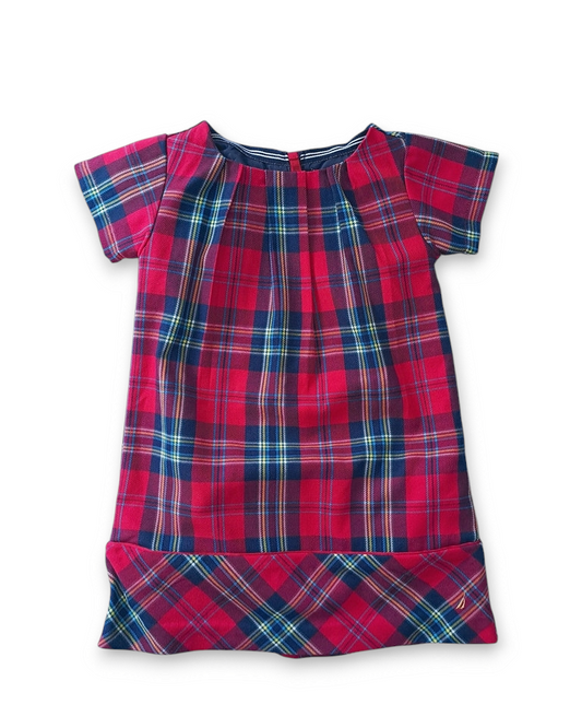 Nautica vestido cuadros rojo con calzón - Talla 24 meses