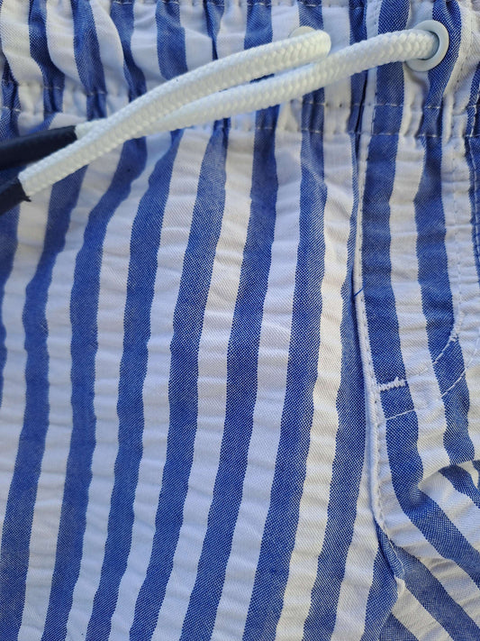 Cat & Jack short azul rayas blancas - Talla 12 meses