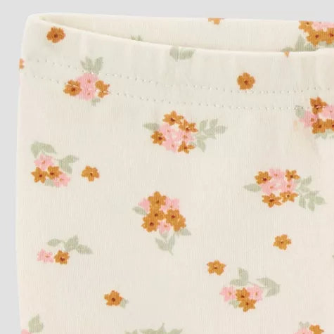 Carter's conjunto legging floreado y blusa rosa - Talla 6 meses