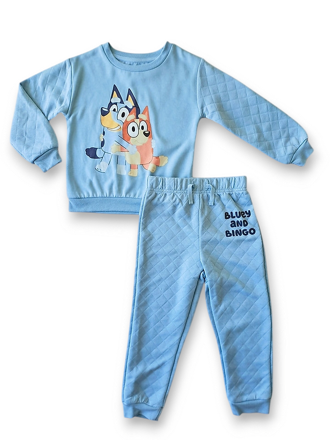 Bluey conjunto abrigo y jogger celeste - Talla 2T