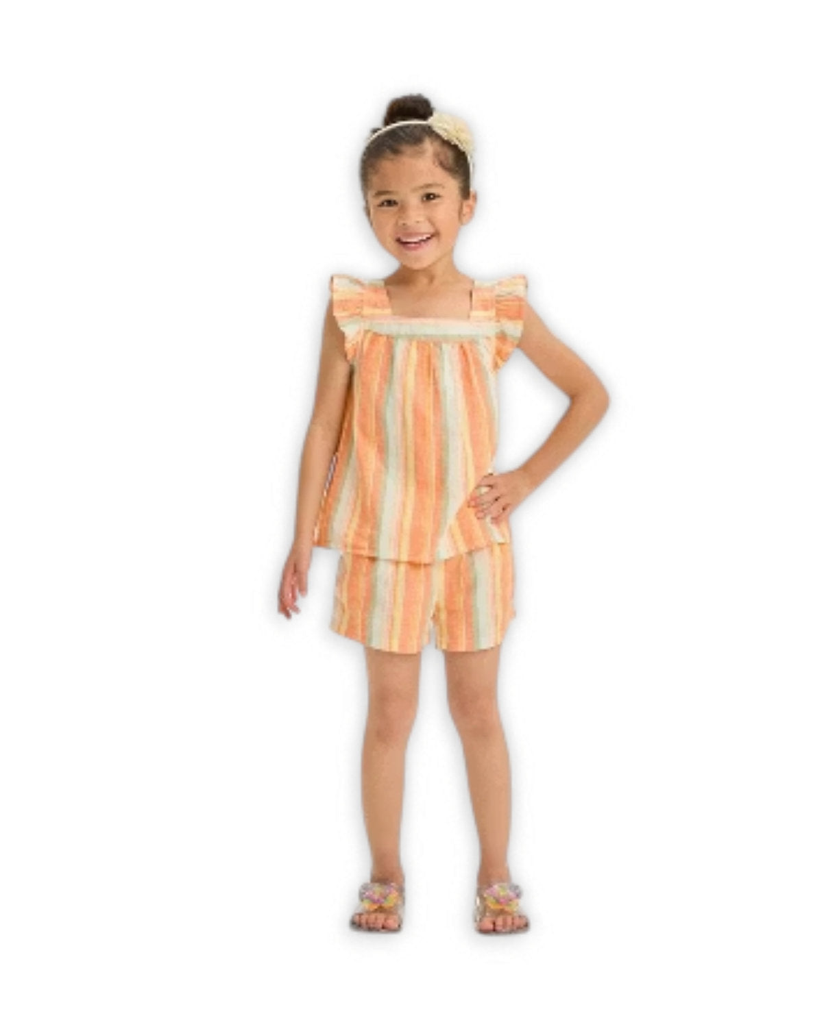 Oshkosh conjunto 2 piezas naranja rayas - Talla 18 meses