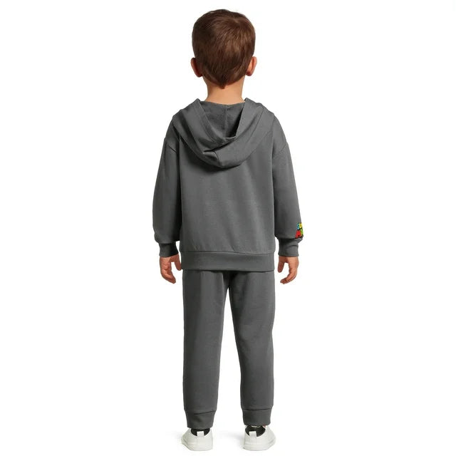 Mario Bros conjunto abrigo y jogger gris - Talla 2T