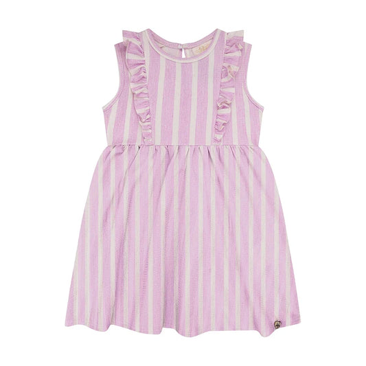 Infanti vestido lila rayas con calzon - Tallas 3a6m
