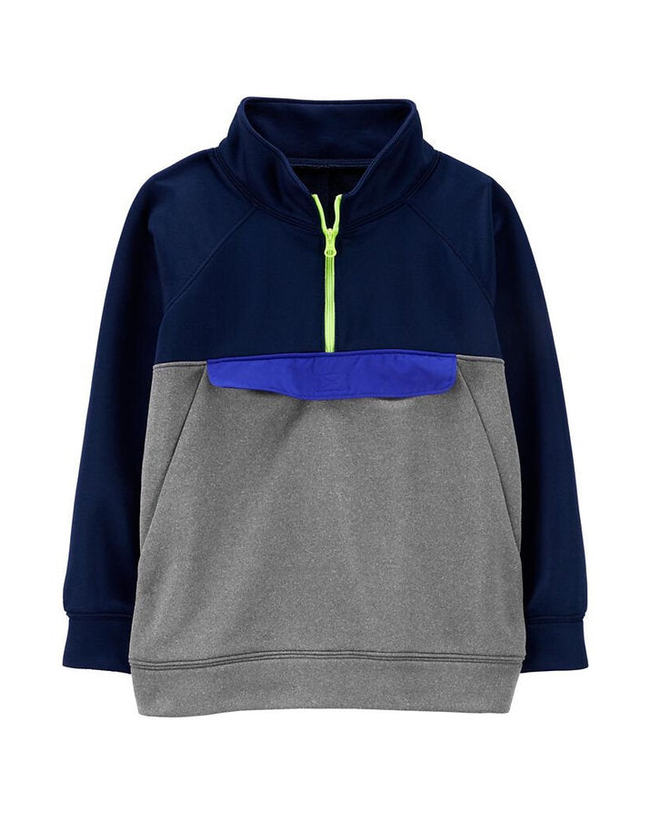 Carters pullover manga larga azul y gris - Talla 5T