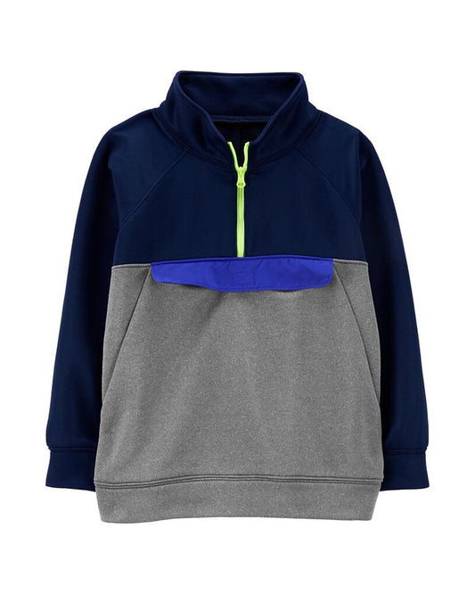 Carters pullover manga larga azul y gris - Talla 5T