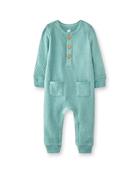 Cloud Island romper menta largo botones - Talla 3a6m 12m