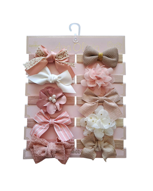 Danbar paleta de 10 diademas pequeñas elástica para cabello