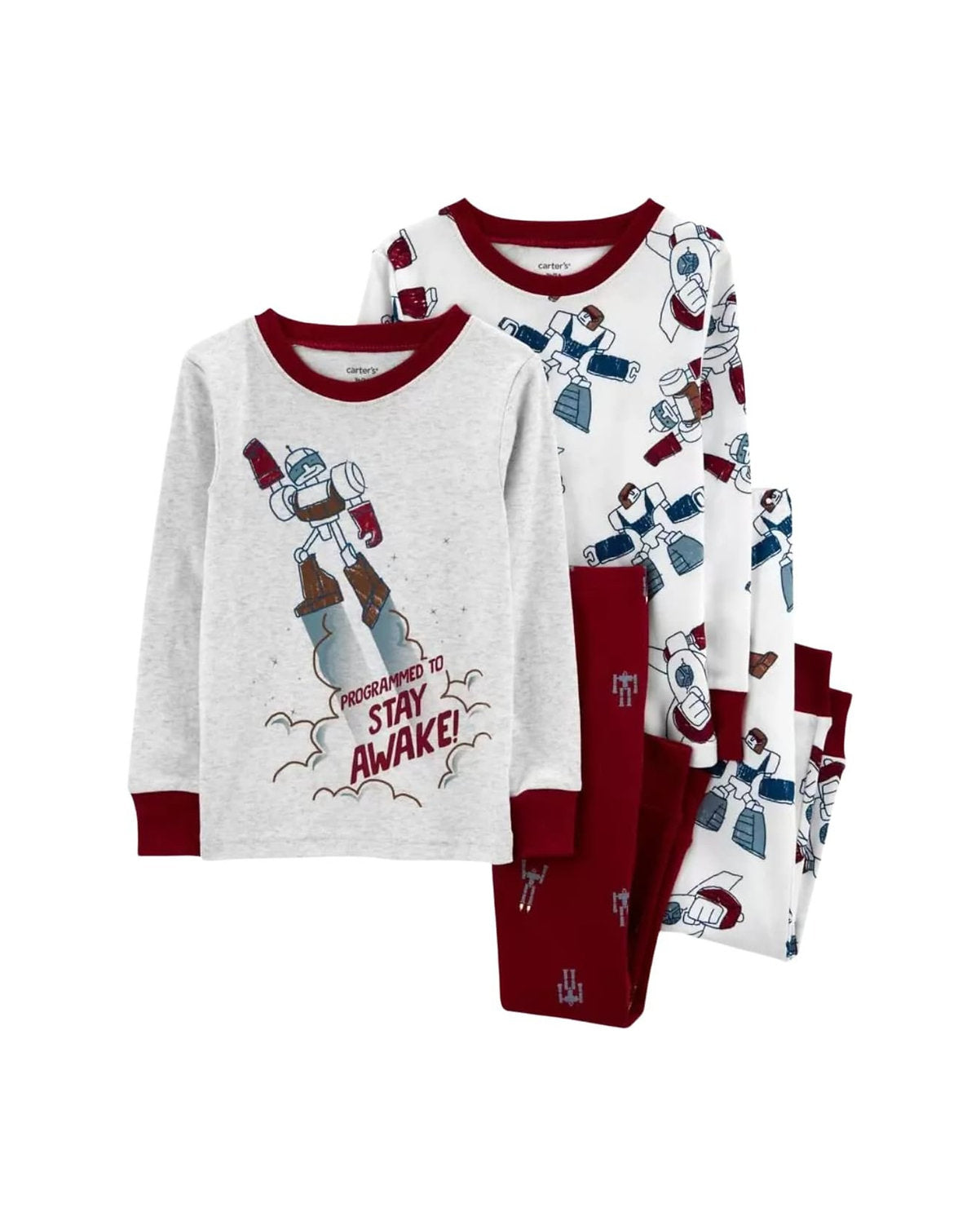 Carter's set pijamas manga larga robot - Talla 24 meses