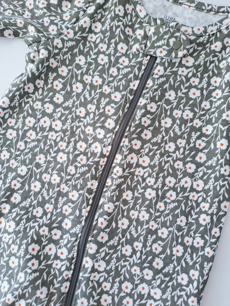 Carters set 2 pijamas verde floreado zorrillo - Talla 6 meses