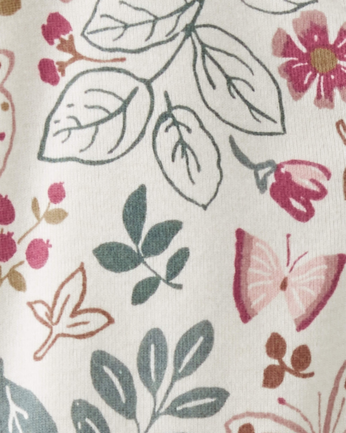 Carter's pijama pie cerrado doble zipper floreada algodón orgánico - Talla 6m