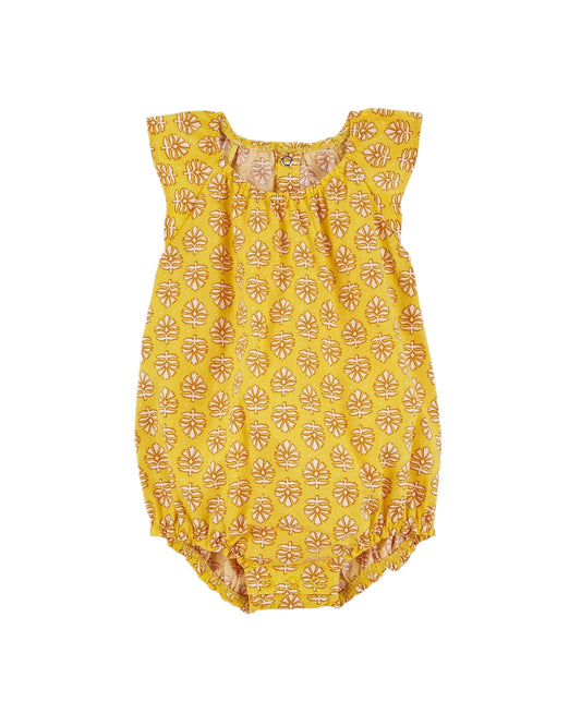 Carter's mameluco amarillo flores sin manga - Talla 3m 6m 18m