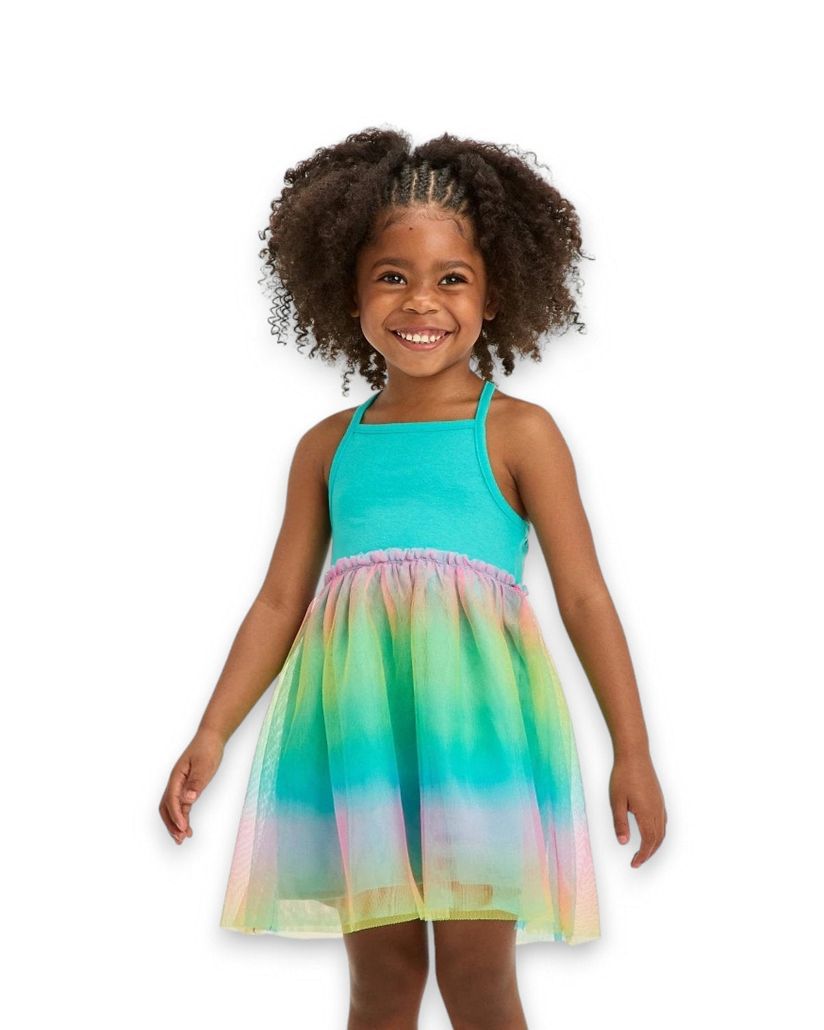 Cat & Jack vestido azul tutu multicolor con calzón - Talla 12 meses