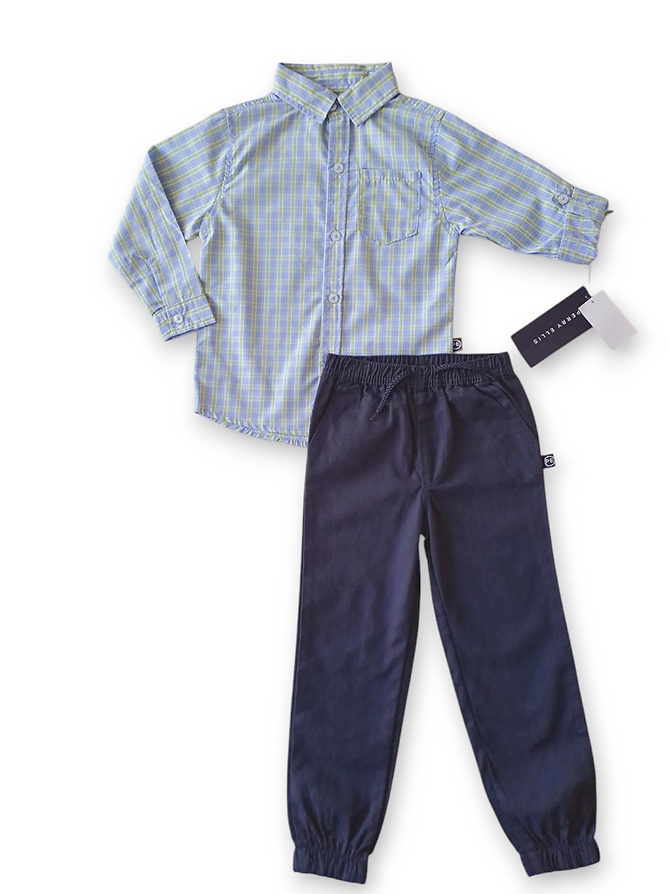 Perry Ellis conjunto pantalon camisa manga larga - Talla 4T