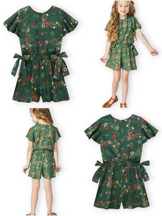Infanti romper floreado verde - Talla 4T