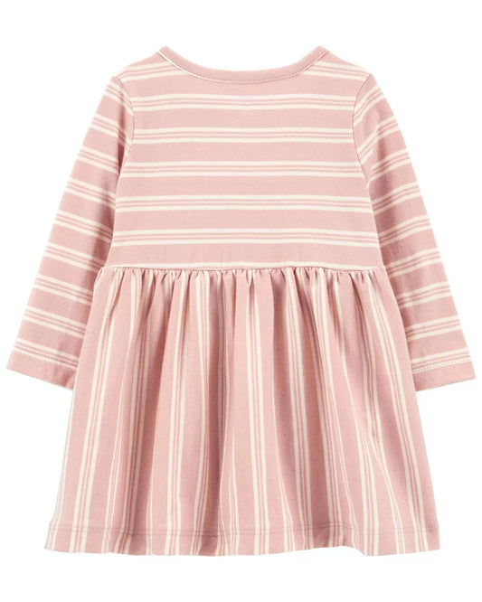 Carters vestido rosa rayas - Talla 6m