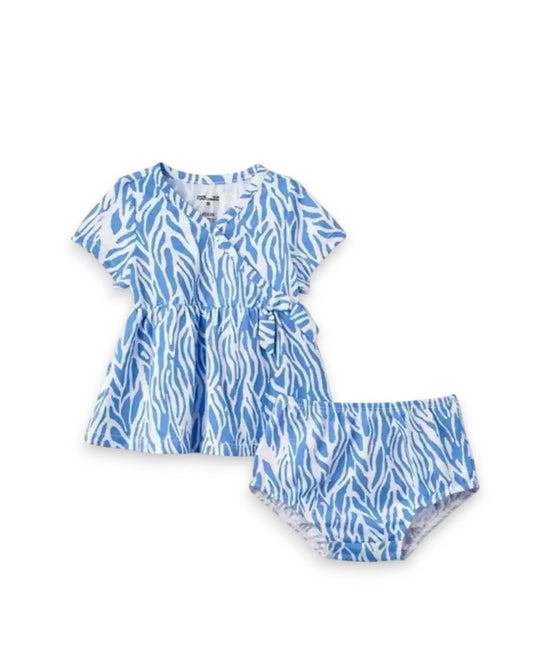 DVF conjunto azul blanco 2 piezas - Talla 12 meses