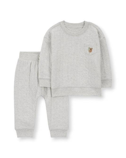 Carter's conjunto gris abrigado koala - Talla 24 meses