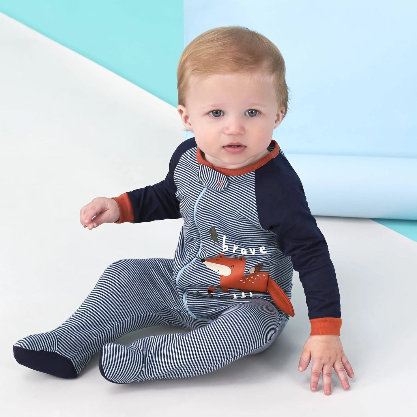 Gerber set 3 pijamas pie cerrado zipper zorro - Talla 0a3 meses